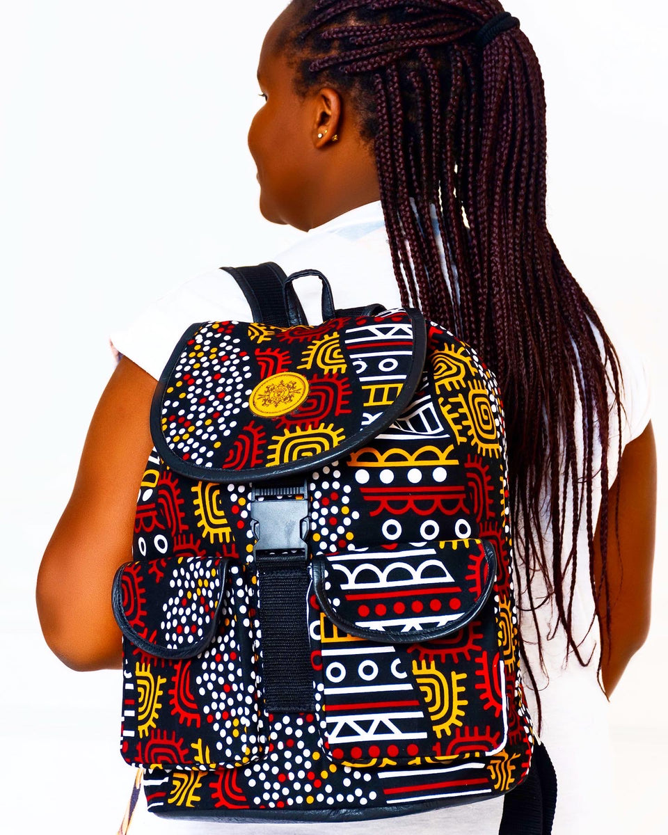 Fiery Red Ankara Print Monkey Bags Kulcha Kernel
