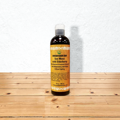 ORGANIC AFRICAN LIQUID BLACK SOAP WITH SEA MOSS & ELDERBERRY BODY WASH - Kulcha Kernel