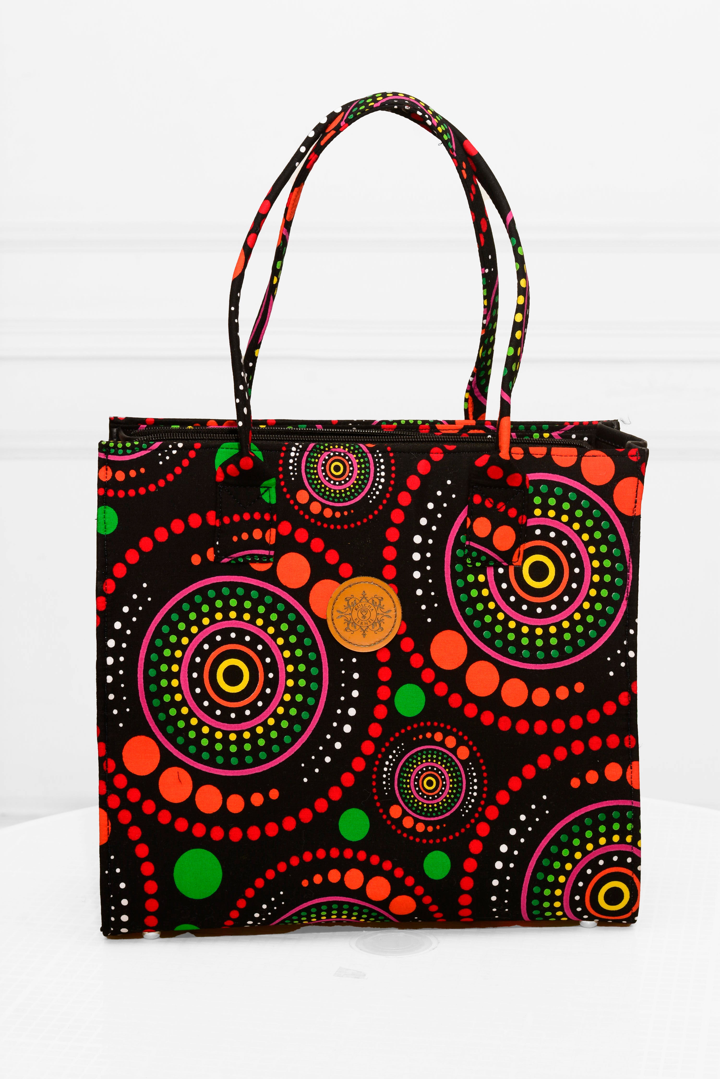 Handmade Pink Ankara Handbag / African print mid-sized handbag.