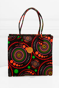 Handmade Pink Ankara Handbag / African print mid-sized handbag.