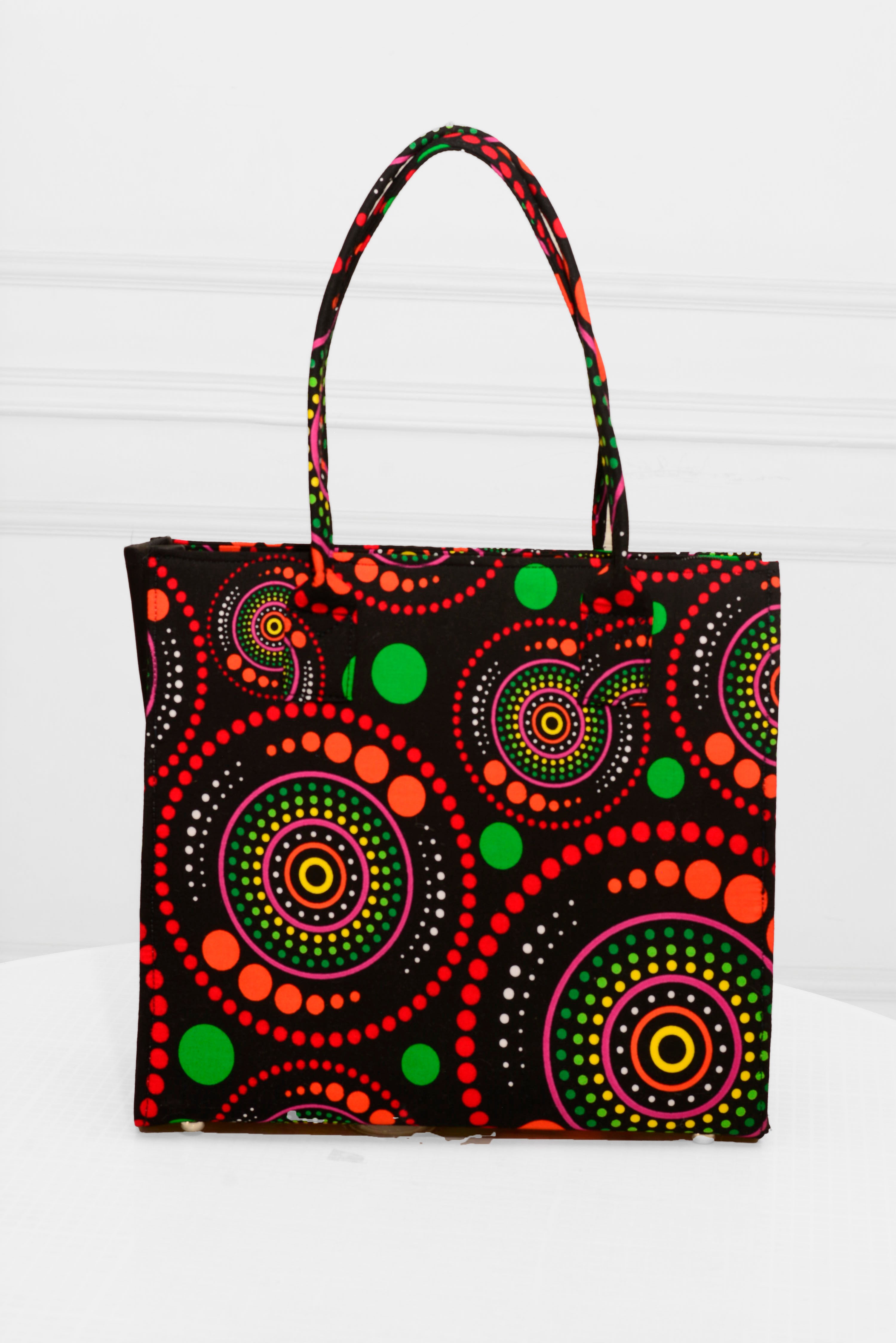 Handmade Pink Ankara Handbag / African print mid-sized handbag.