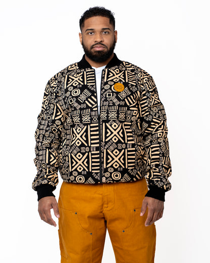 Cream & Black Ankara Bomber Jacket – Made in Kenya 🇰🇪 - Kulcha Kernel