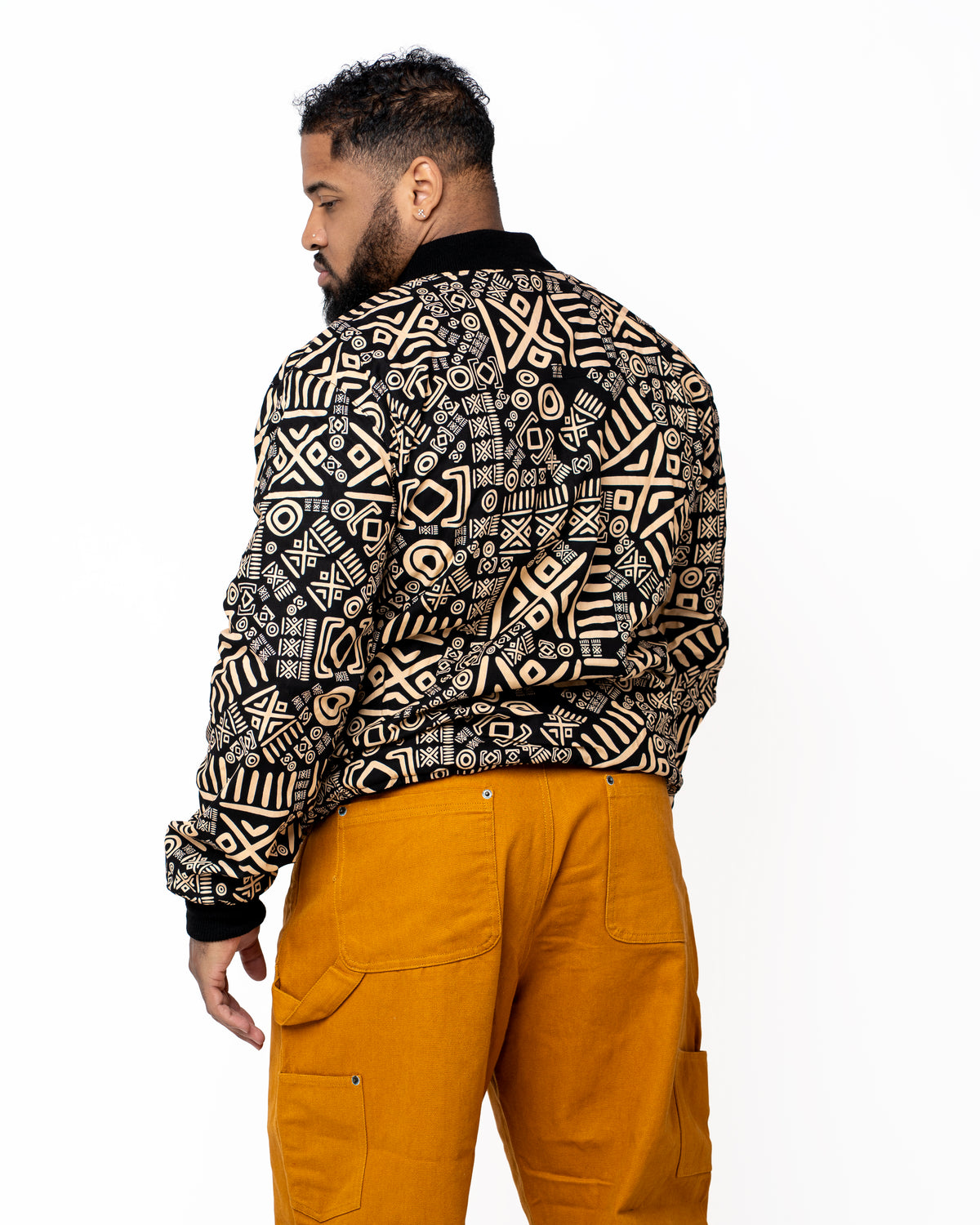 Cream & Black Ankara Bomber Jacket – Made in Kenya 🇰🇪 - Kulcha Kernel