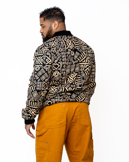 Cream & Black Ankara Bomber Jacket – Made in Kenya 🇰🇪 - Kulcha Kernel