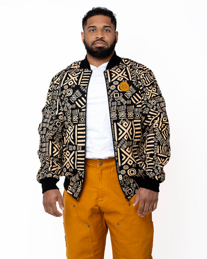 Cream & Black Ankara Bomber Jacket – Made in Kenya 🇰🇪 - Kulcha Kernel