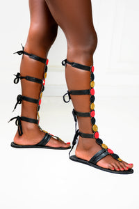 Gladiator Maasai Leather Beaded Sandals (Knee High)- MADE IN KENYA