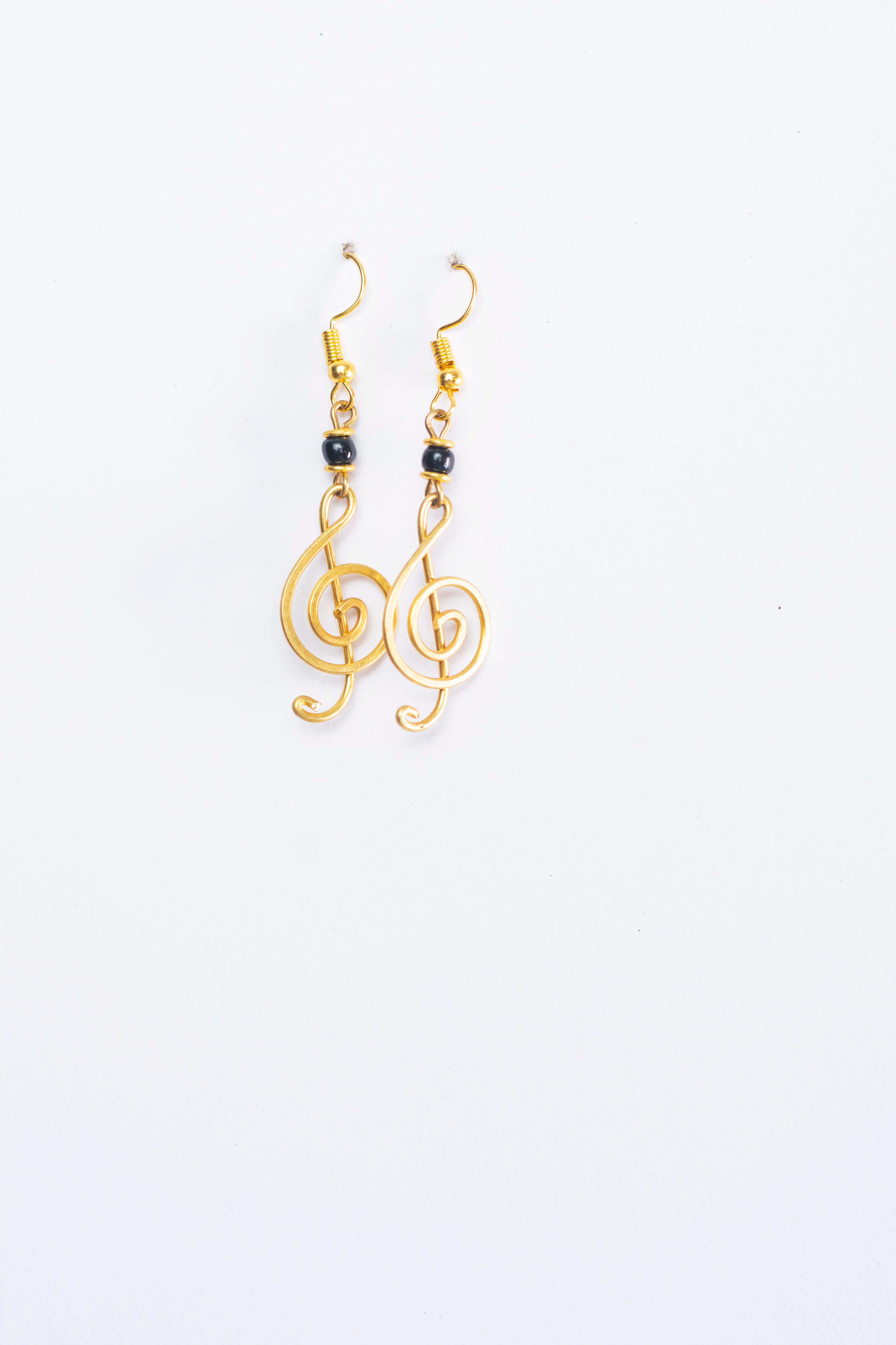 HANDMADE BRASS & BEADS EARRINGS- MADE IN KENYA