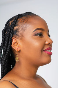 HANDMADE BRASS & BEADS EARRINGS- MADE IN KENYA