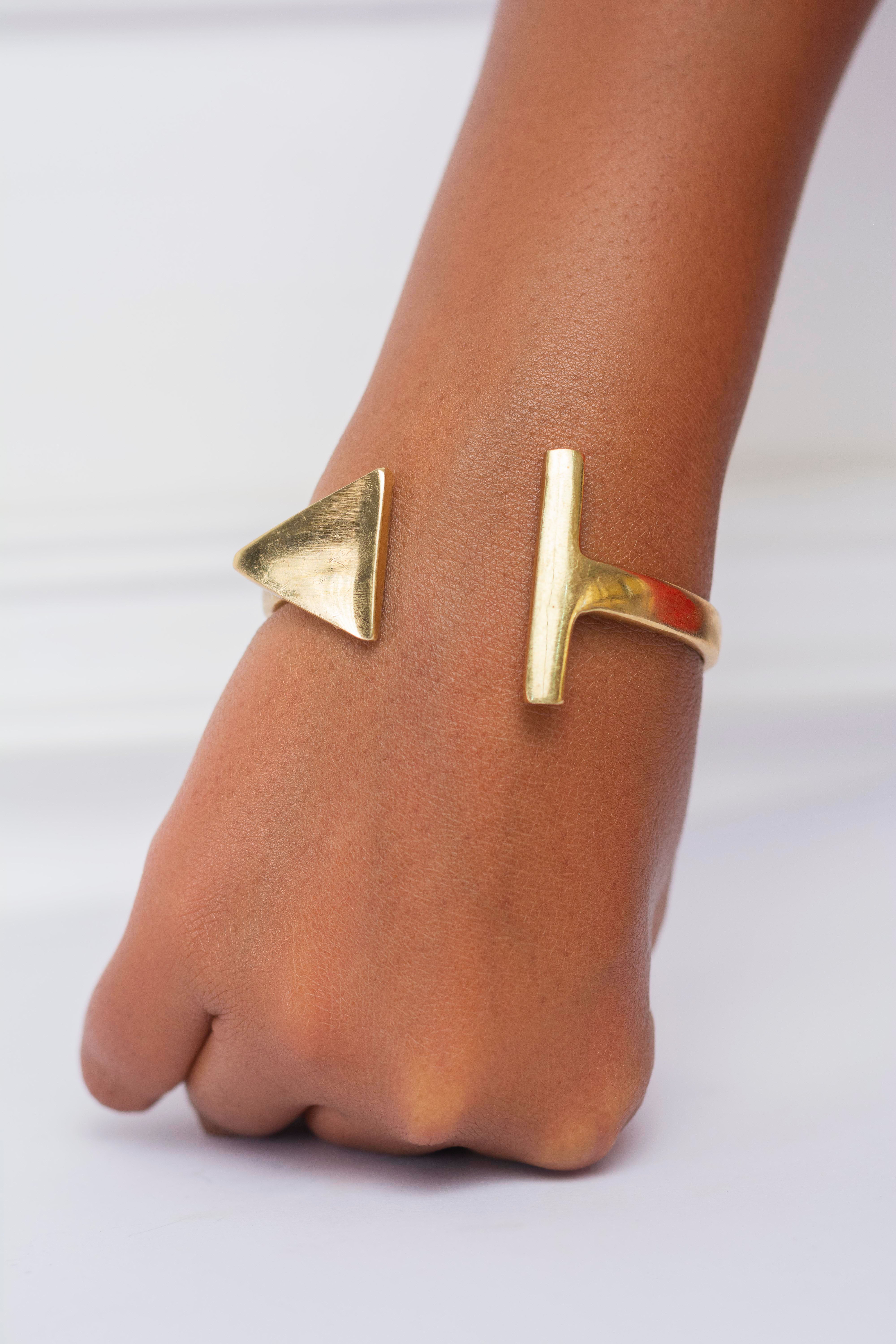 HANDMADE ADJUSTABLE BRASS / CUFF BRACELET - MADE IN KENYA