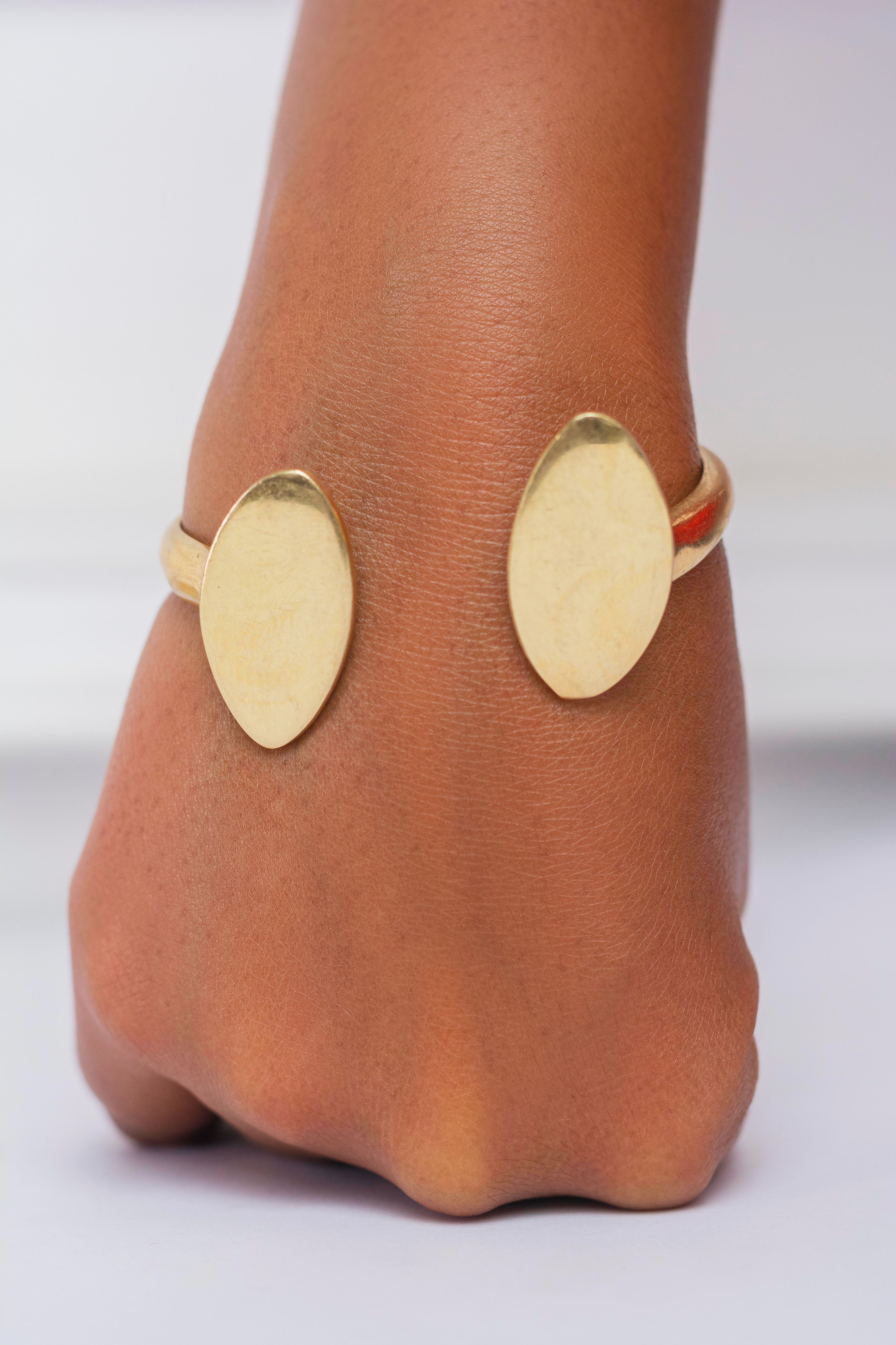 HANDCRAFTED ADJUSTABLE BRASS BRACELET / CUFF BRACELET - MADE IN KENYA