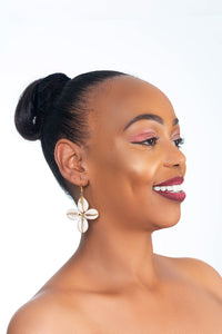 HANDMADE STAR COWRIE SHELL EARRINGS- MADE IN KENYA