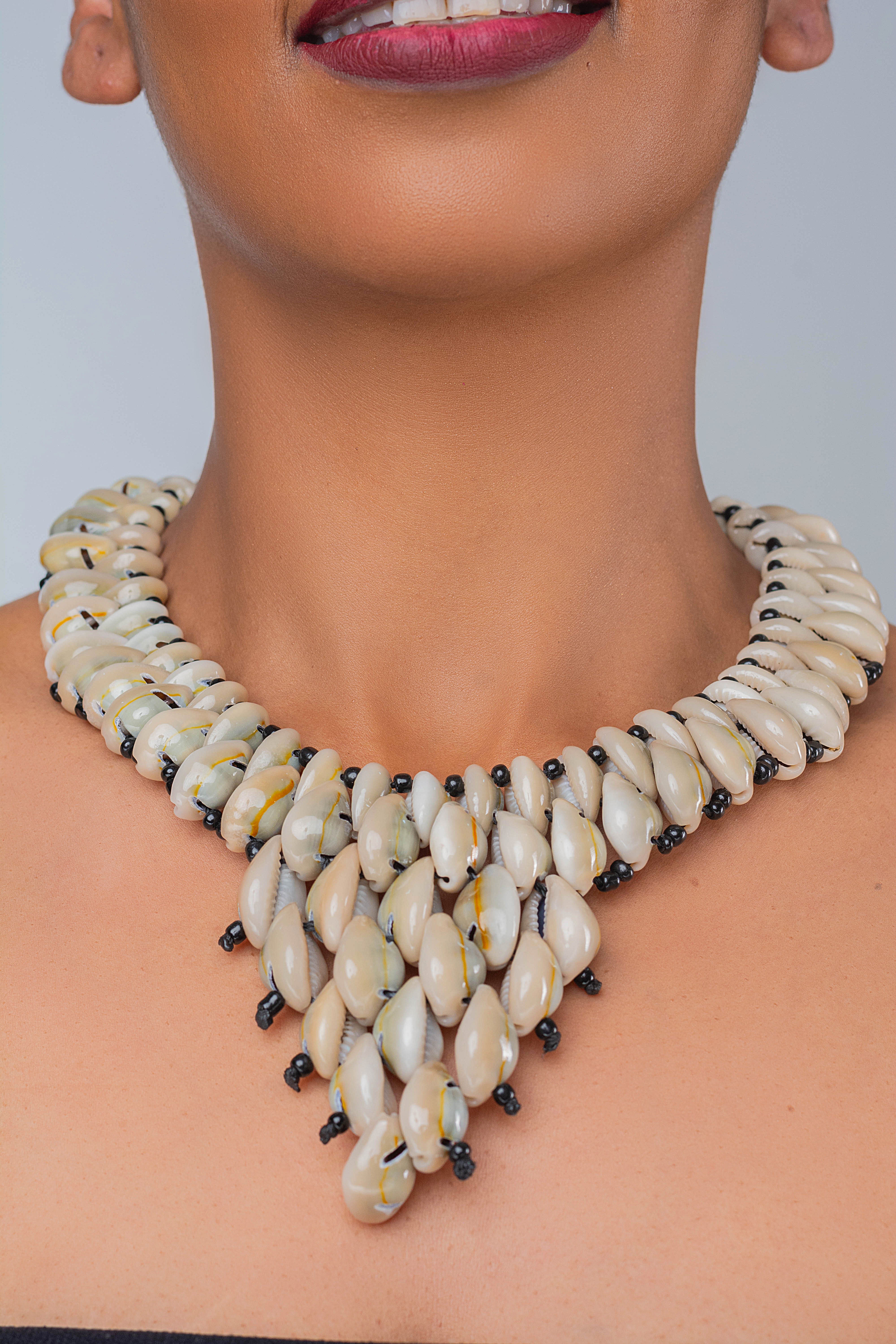 HANDMADE COWRIE SHELL EARRINGS, BRACELET & NECKLACE SET- MADE IN KENYA