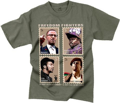 Freedom Fighters (Malcom X, Marcus Garvey, Fred Hampton, & Huey P. Newton ) T-Shirt - Kulcha Kernel