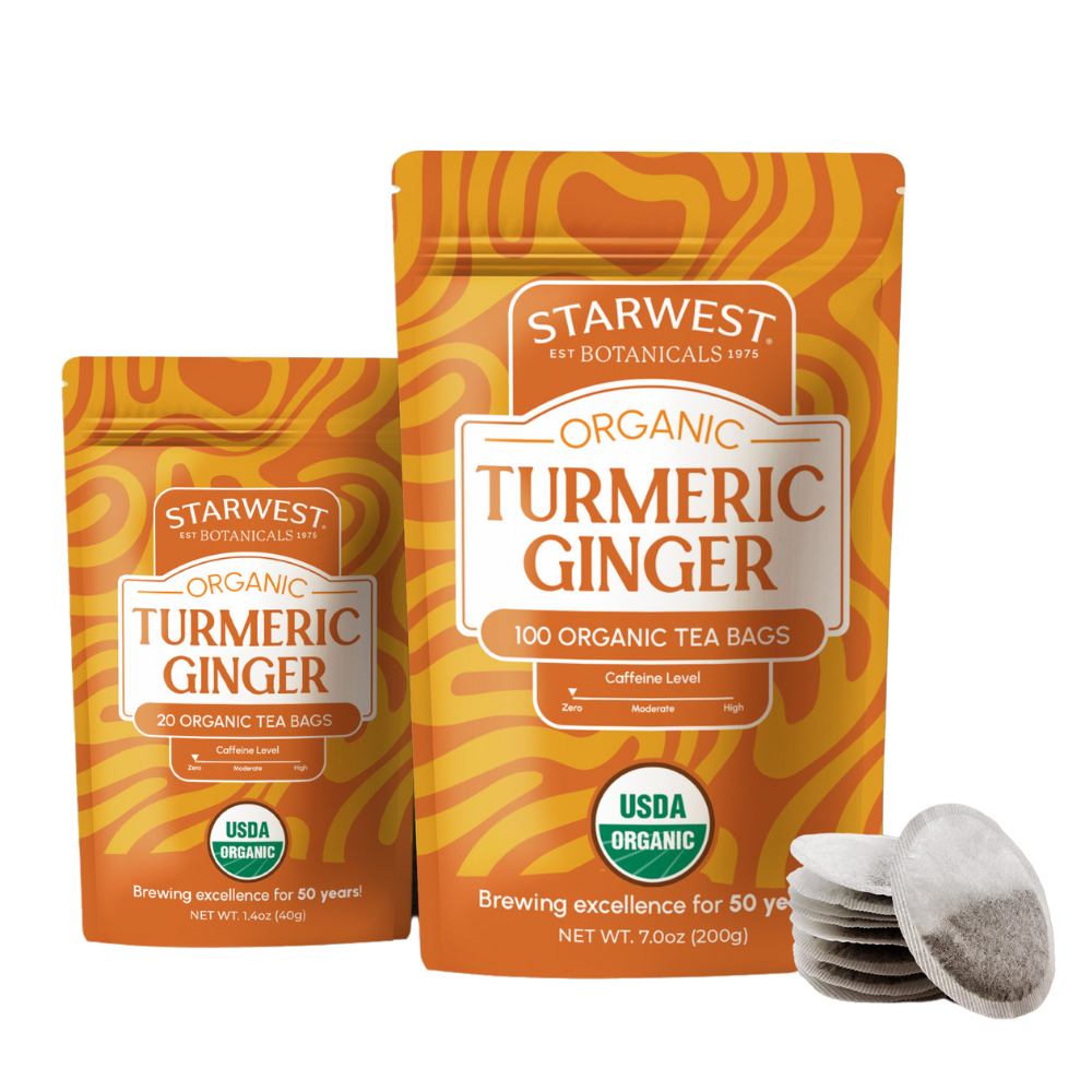 Organic Turmeric & Ginger  tea bags (20 & 100 Tea Bag Count ) - Kulcha Kernel