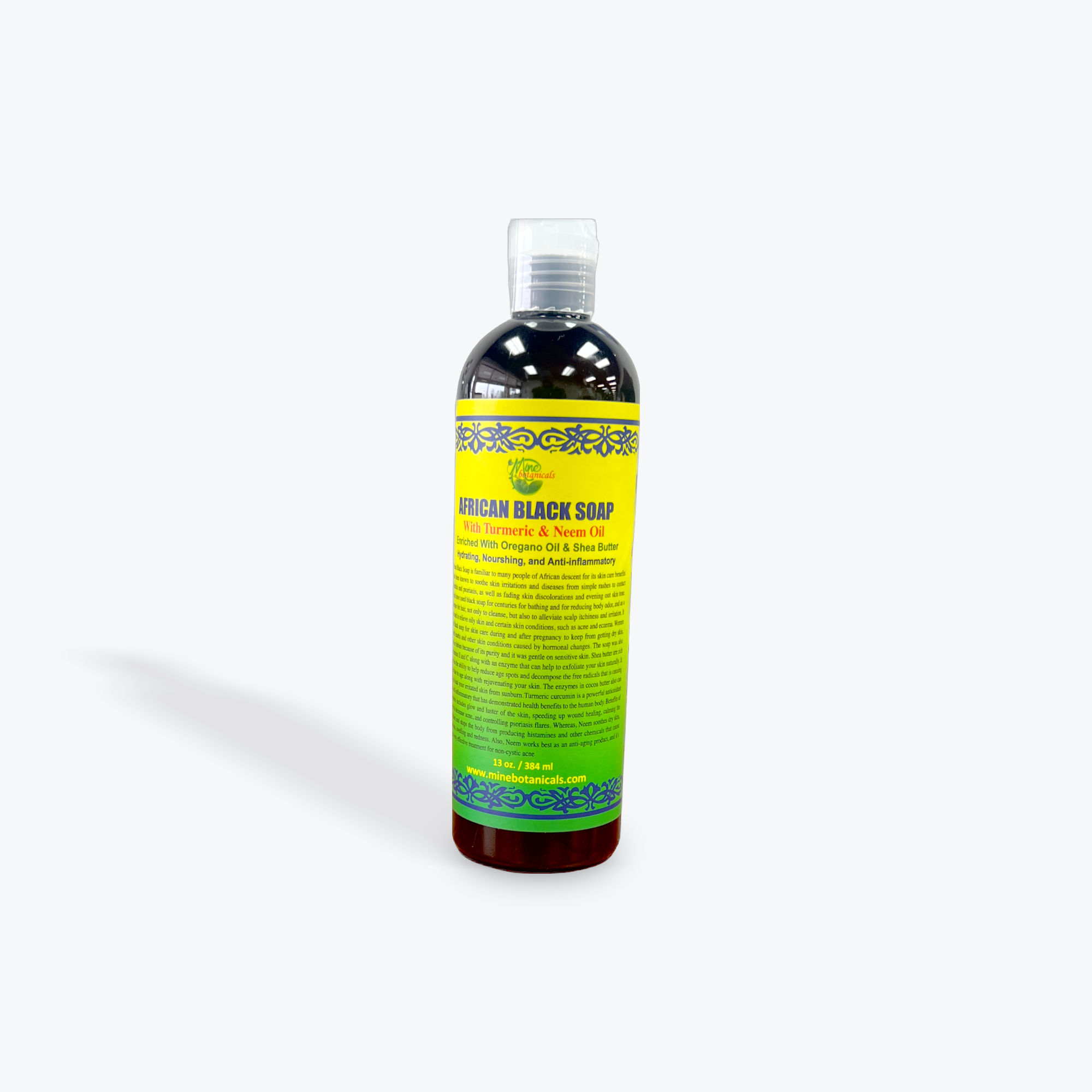 Liquid African Black Soap With Turmeric & Neem Oil Enriched with Cocoa Butter & Shea Butter Hydrating | Nourishing | Anti-Inflammatory.