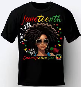 Juneteenth “Emancipation Day” Afro Chic Tee – 100% Cotton | Sizes S–3XL