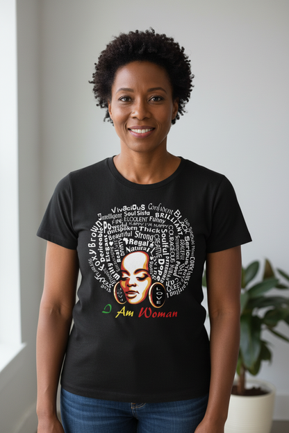 I Am Woman” Empowerment Afrocentric Tee – 100% Cotton | Sizes S–3XL - Kulcha Kernel