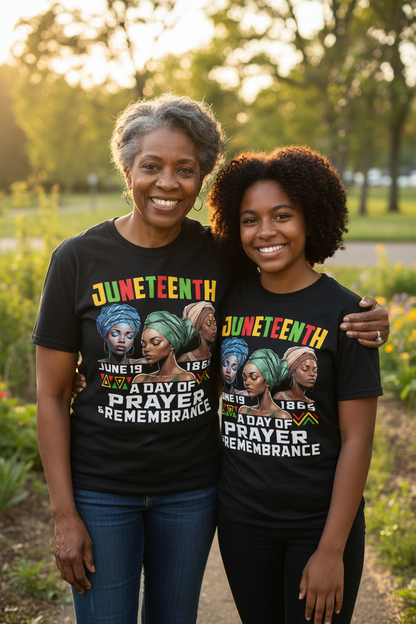 Juneteenth “Prayer & Remembrance” T-Shirt – 100% Cotton | Sizes S–3XL - Kulcha Kernel