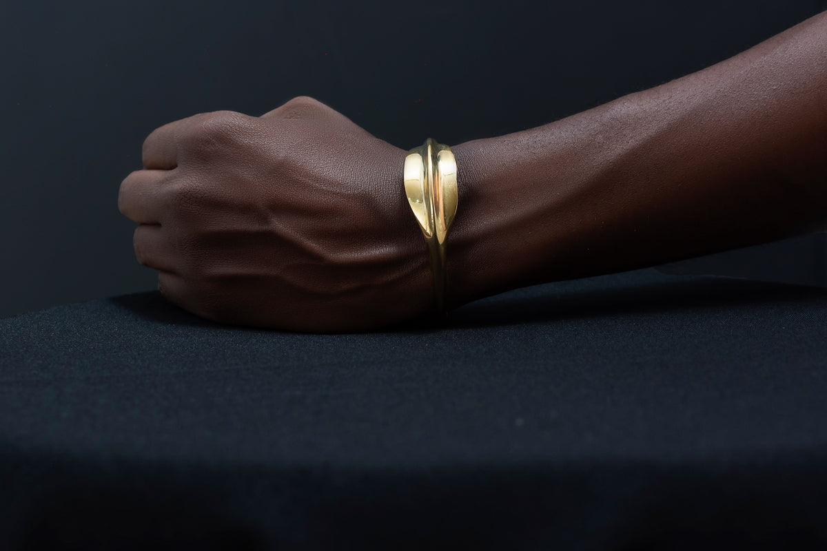 HANDCRAFTED ADJUSTABLE BRASS BRACELET / CUFF BRACELET - MADE IN KENYA - Kulcha Kernel