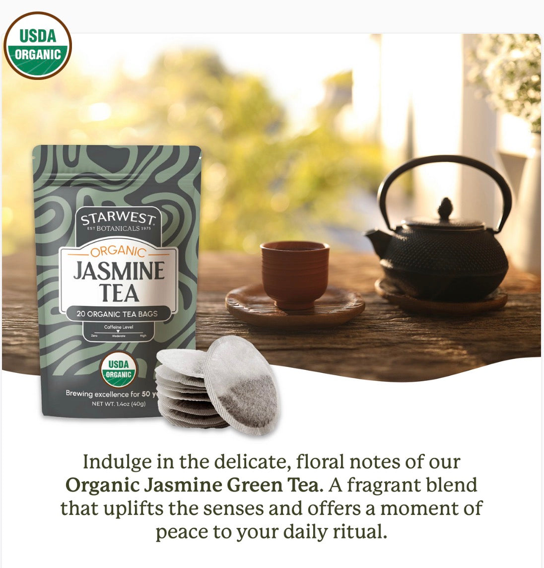 Organic Jasmine Tea bags – Kulcha Kernel