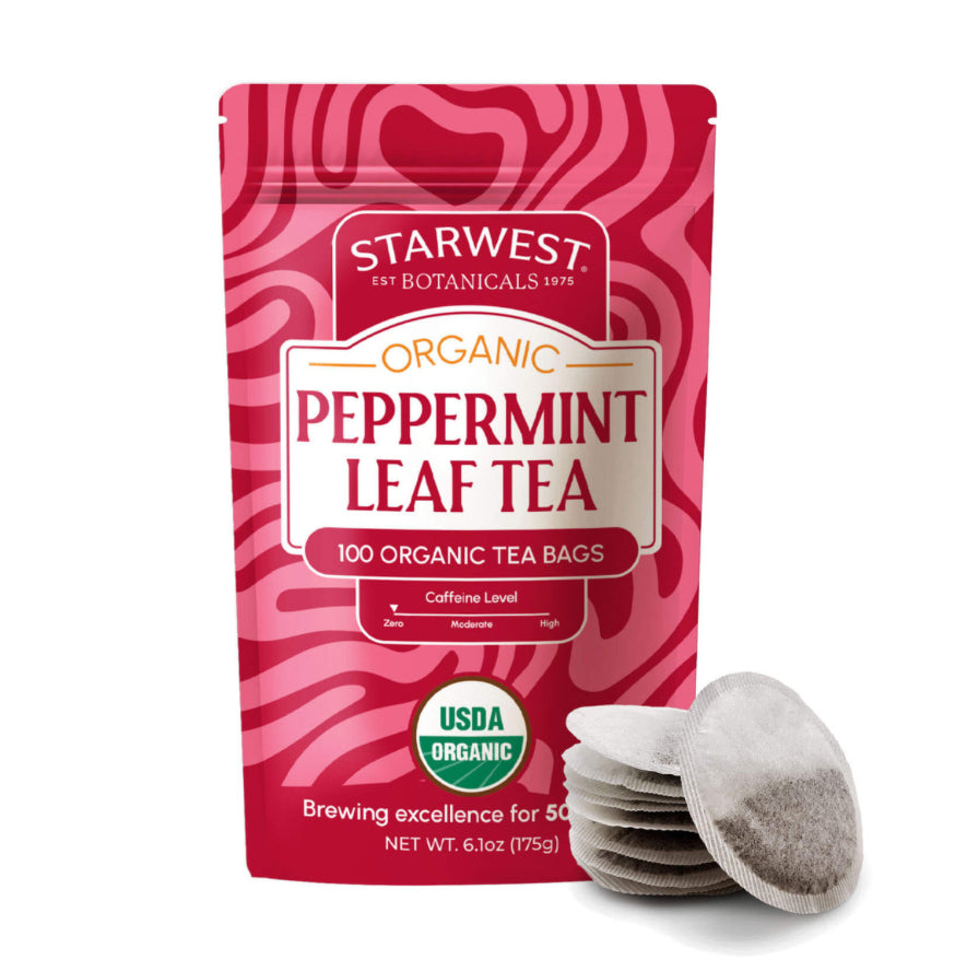 Organic Peppermint Tea Bags-20 & 100 Tea Bag Pouches - Kulcha Kernel