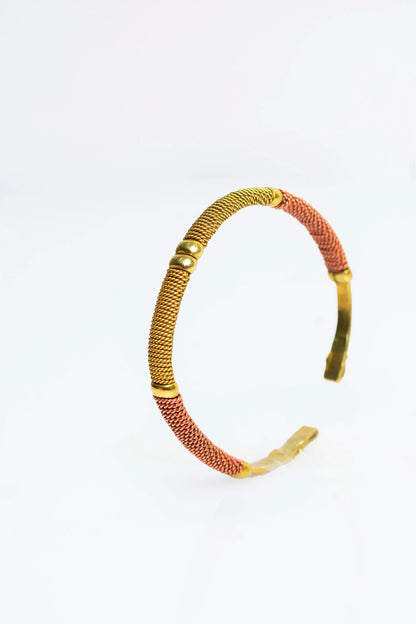 Twisted adjustable Multitone Unisex bracelets/ Brass, Copper Bangles /Brass Bracelets /Copper Bracelets - Kulcha Kernel