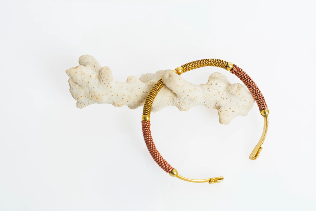 Twisted adjustable Multitone Unisex bracelets/ Brass, Copper Bangles /Brass Bracelets /Copper Bracelets - Kulcha Kernel