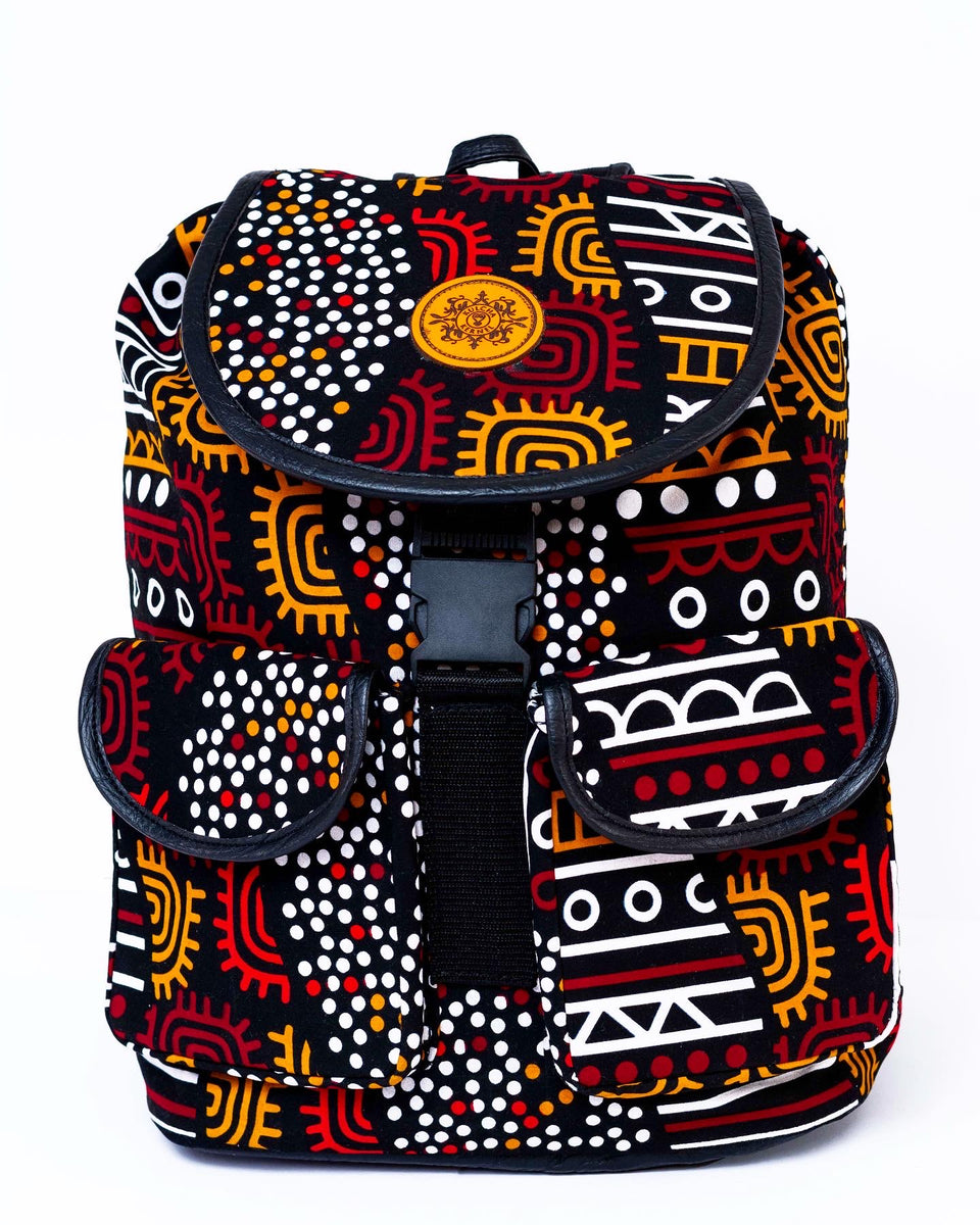 Fiery Red Ankara Print Monkey Bags Kulcha Kernel