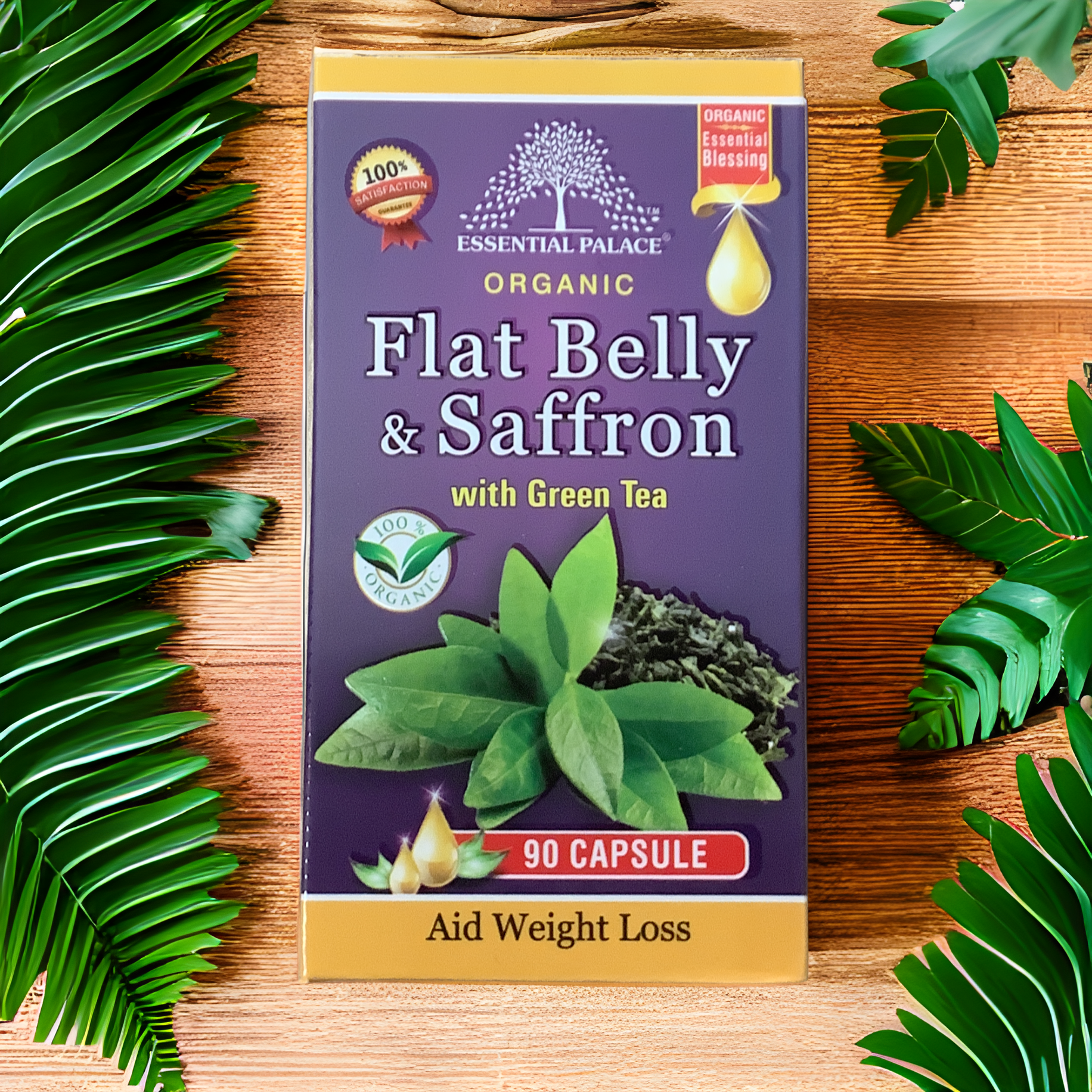 Organic Flat belly & Saffron w/ Green Tea Capsules.