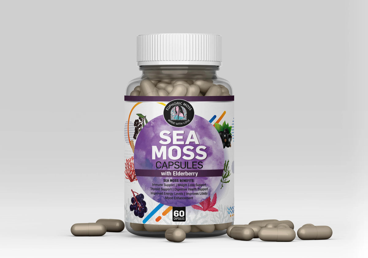 ORGANIC VEGAN SEA MOSS INFUSED WITH ELDERBERRY CAPSULES - Kulcha Kernel