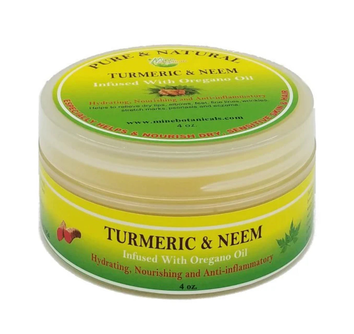 Organic Turmeric & Neem  Infused With Oregano Oil Hydrating, Nourishing & Anti-inflammatory- 4 Oz