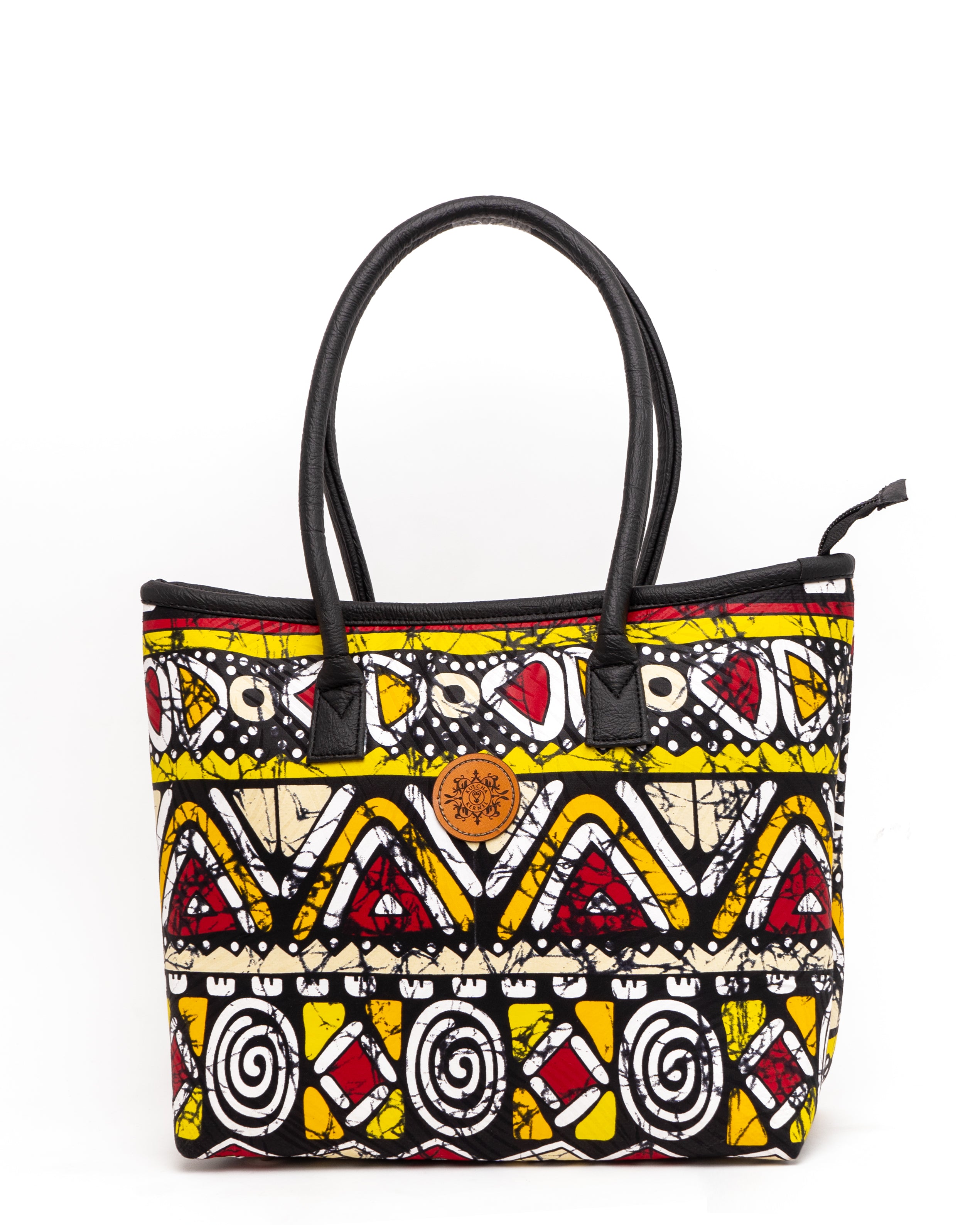 Ankara/ African print mid sized handbag with Laptop carry pouch.