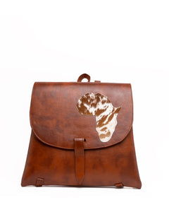 Handmade Leather Map Of Africa Backpack