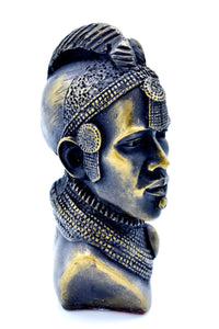 Mature Maasai Couple Brass Sculpture.( 6"x 3"x 3") - Kulcha Kernel