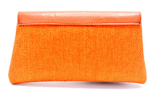 Orange medium-sized handmade Clutch Purse - Kulcha Kernel