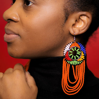 Fajiri Beaded Loop Earrings - Kulcha Kernel
