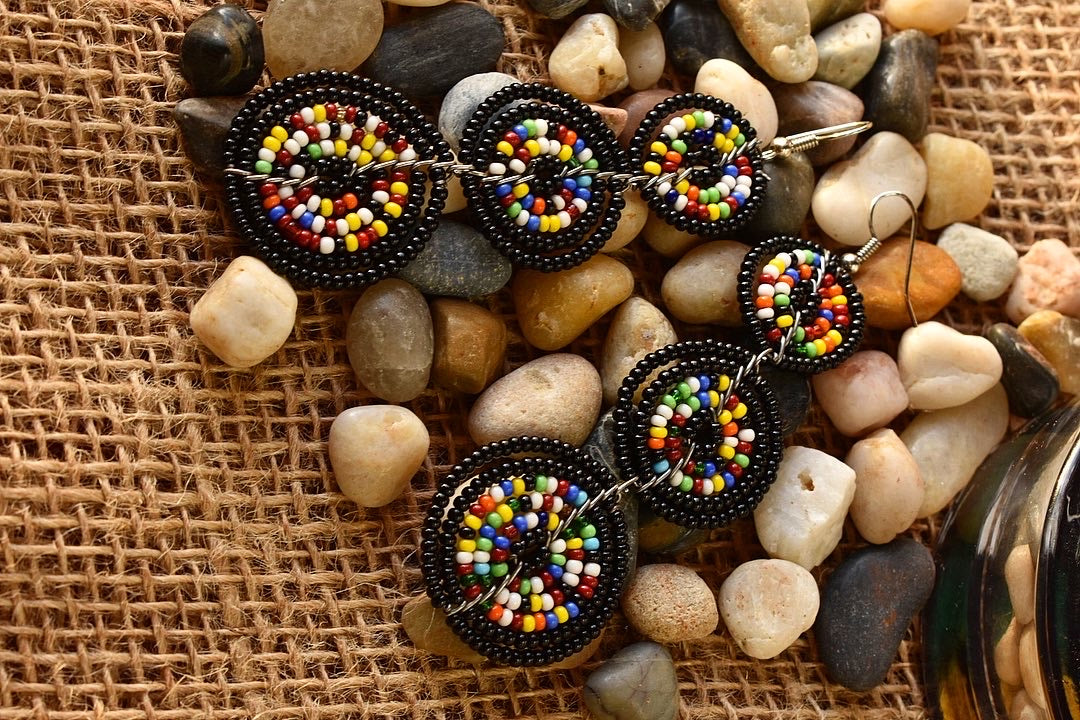 Mviringo beaded Maasai earings - Kulcha Kernel