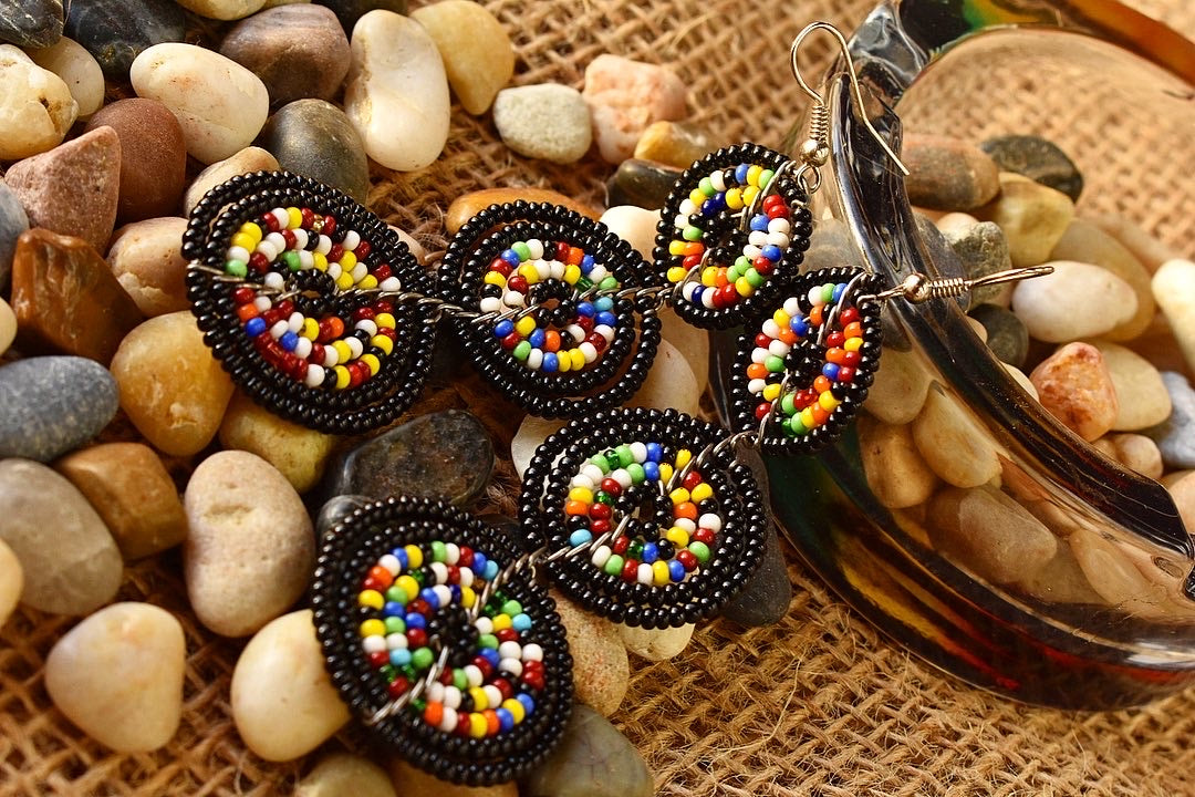 Mviringo beaded Maasai earings - Kulcha Kernel