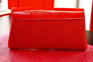 Crimson red medium-sized handmade Clutch Purse - Kulcha Kernel