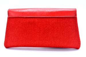 Crimson red medium-sized handmade Clutch Purse - Kulcha Kernel