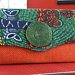 Handmade African print Clutch Purse / Bag (Orange & Green).